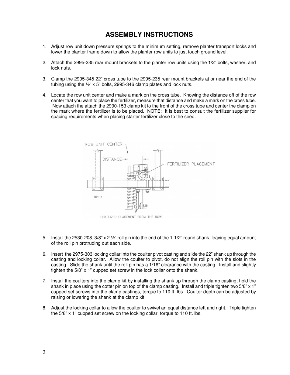 Assembly instructions | Yetter 2995-010 Case T.O.W. KIT R.H. & L.H. User Manual | Page 2 / 8