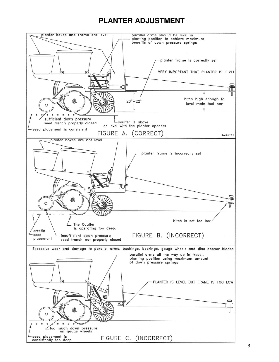 Planter adjustment | Yetter 2995-176 Fertilizer Bar Kit For CNH 1250 Planter User Manual | Page 5 / 12