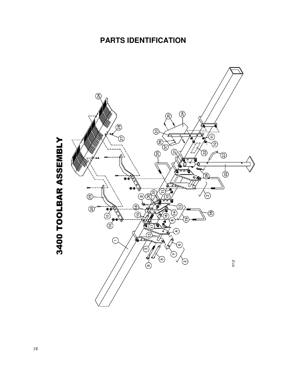 Parts identification | Yetter 3500 Series Toolbar Rotary Hoe User Manual | Page 18 / 36