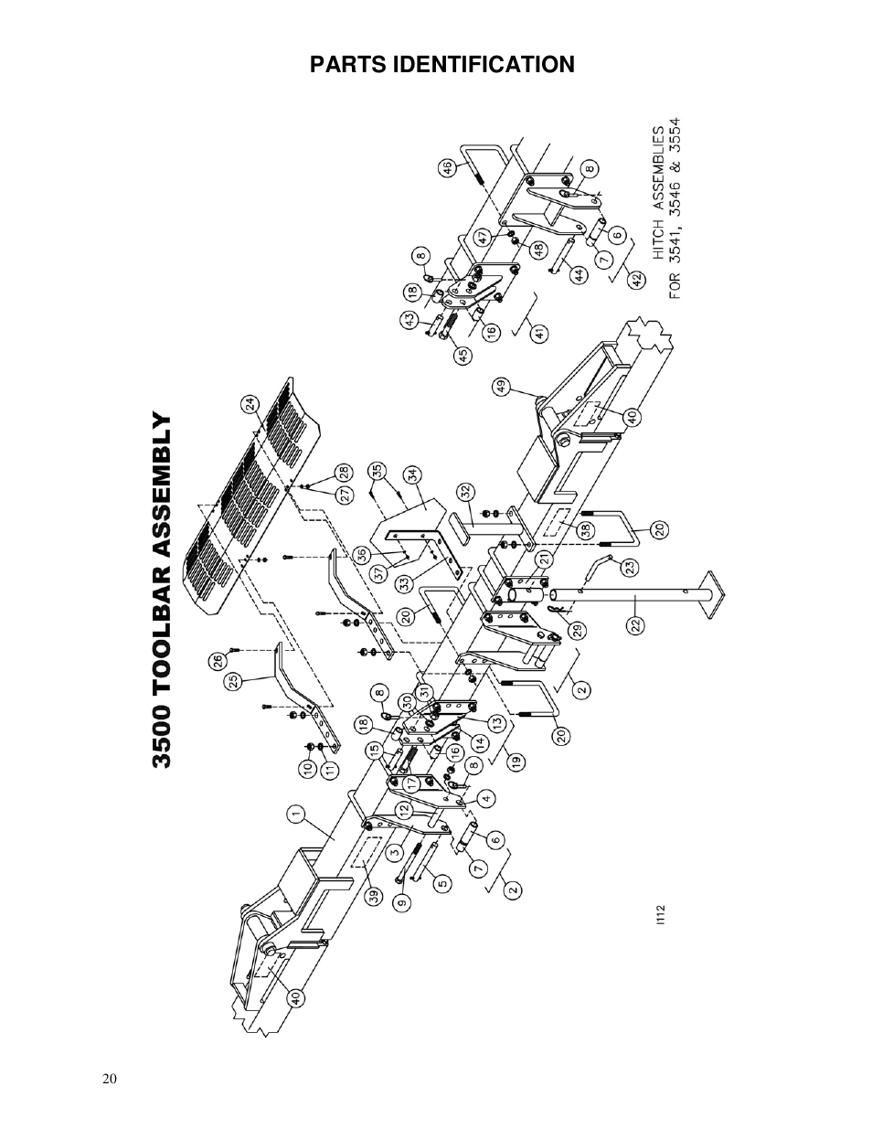 Parts identification | Yetter 3500 Series Toolbar Rotary Hoe User Manual | Page 20 / 36