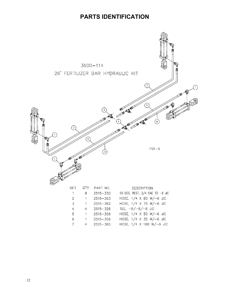Parts identification | Yetter 3600 Series Fertilizer Toolbar for Self Propelled Sprayers User Manual | Page 12 / 20