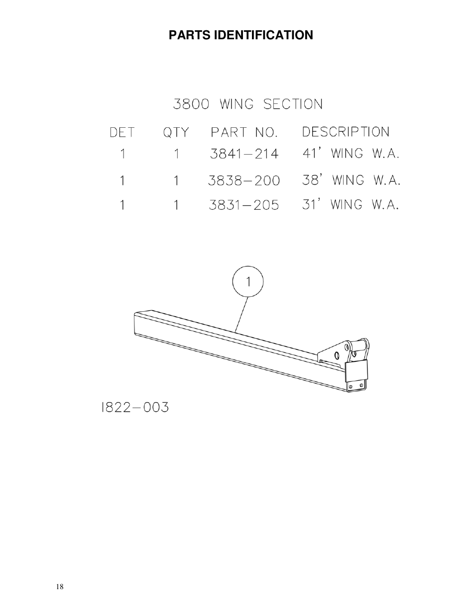Parts identification | Yetter 3800 Series Single Hydraulic Locking Toolbar User Manual | Page 18 / 24