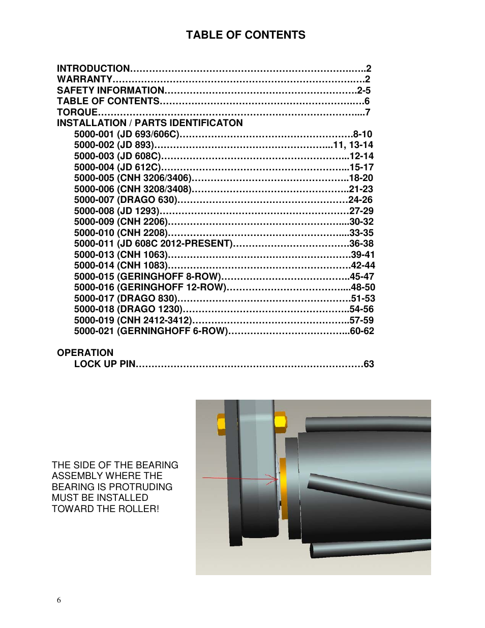 Yetter 5000 Series Stalk Devastator- CNH, John Deere, Drago & Geringhoff User Manual | Page 6 / 64