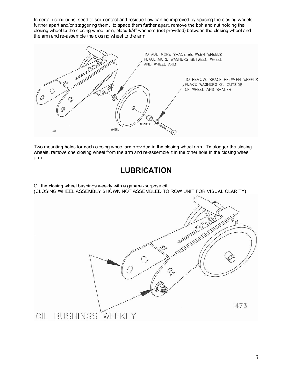 Lubrication | Yetter 6000-002 Close Wheel Attachment Assembly User Manual | Page 3 / 4