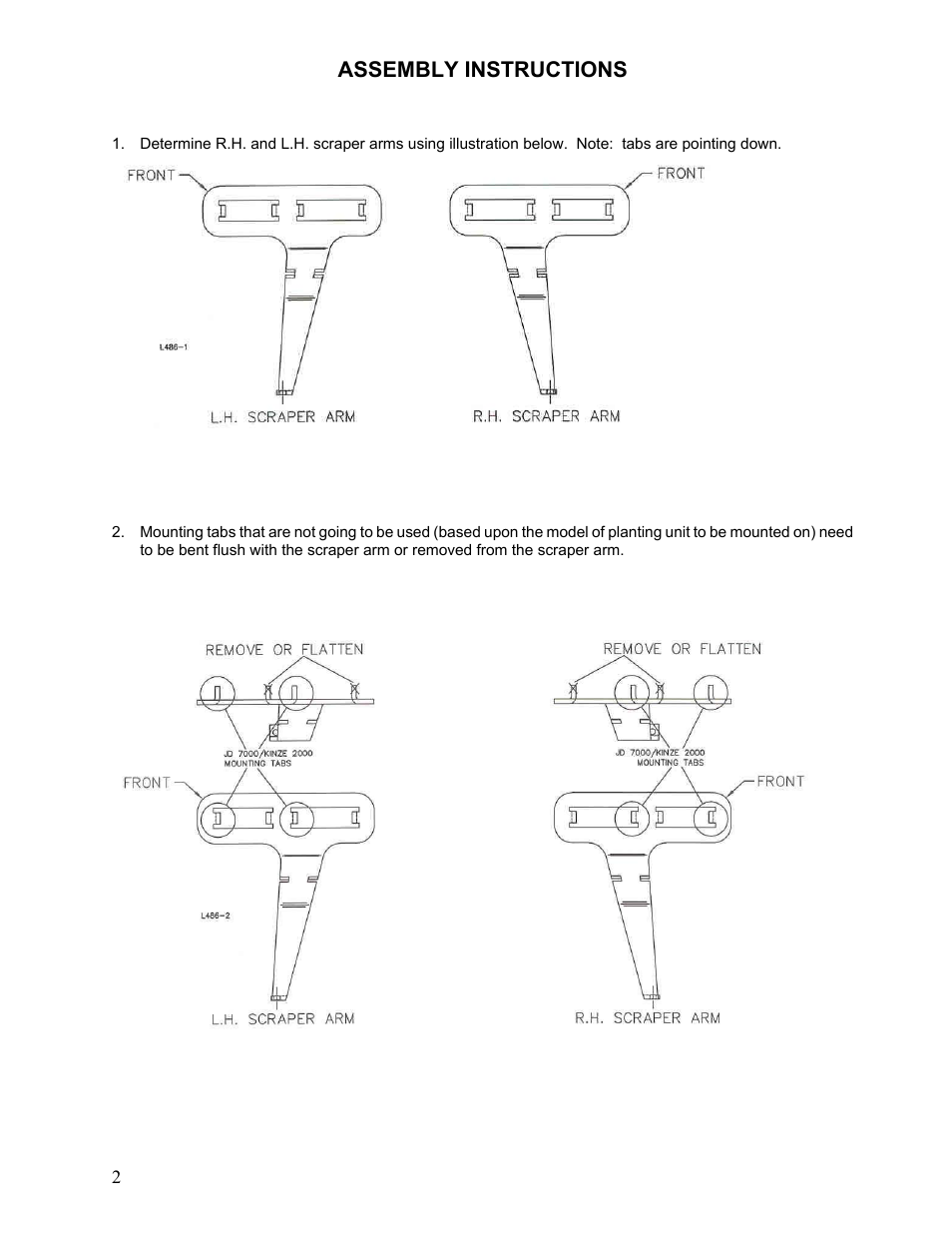 Assembly instructions | Yetter 6000-012 Tuffwear Scraper User Manual | Page 2 / 4