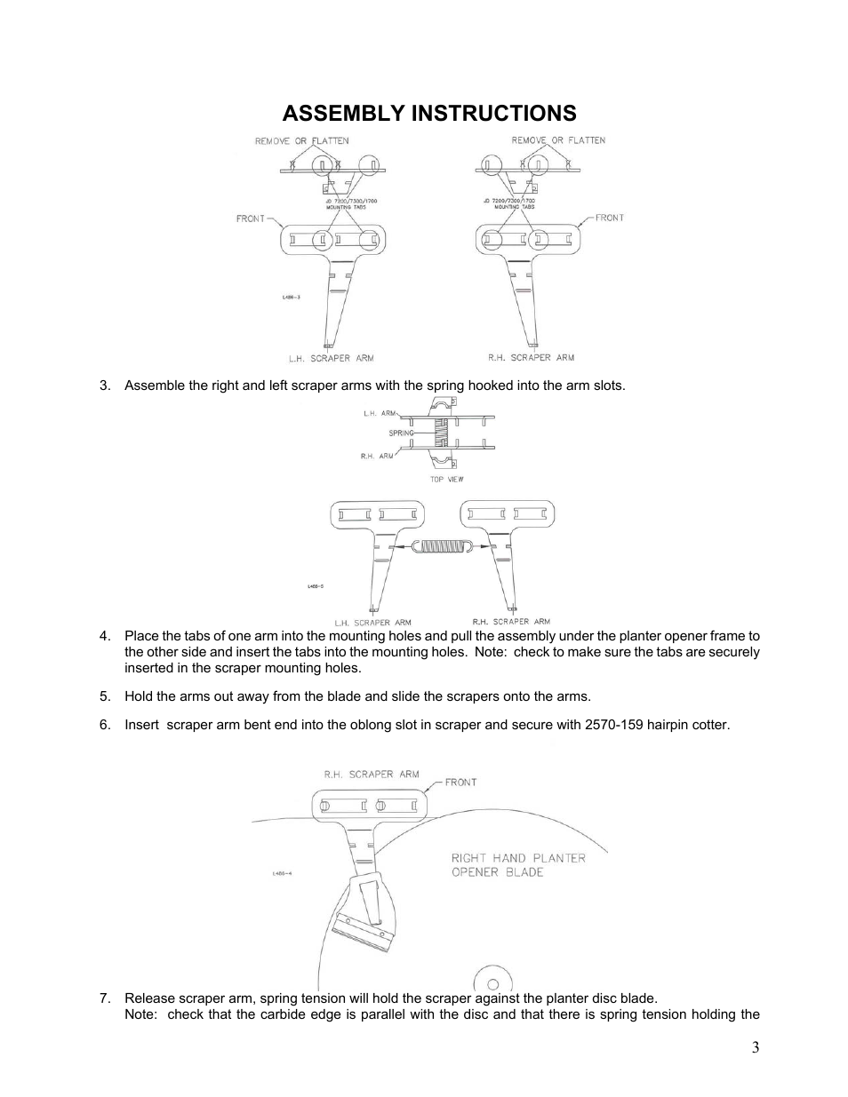 Assembly instructions | Yetter 6000-012 Tuffwear Scraper User Manual | Page 3 / 4