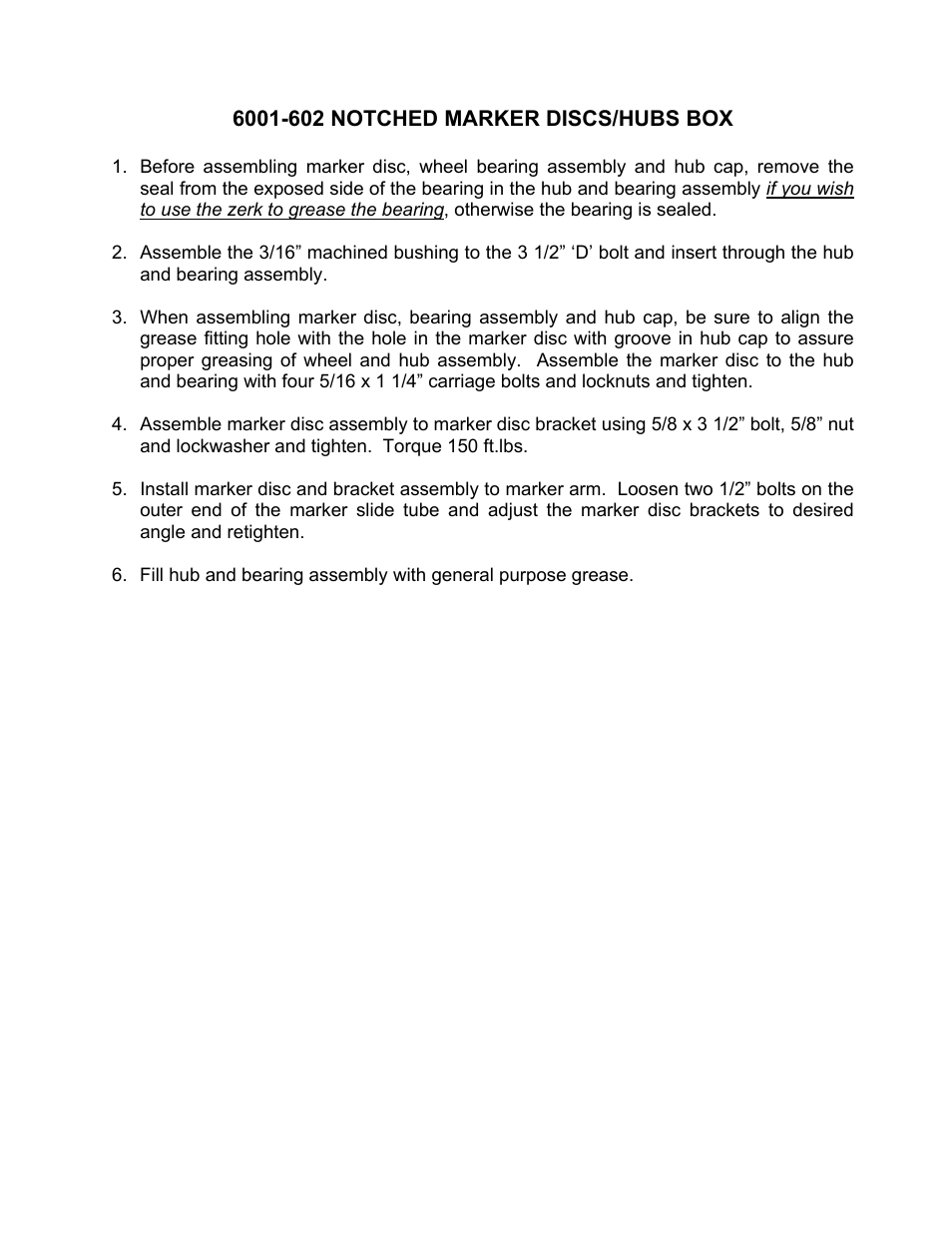 Yetter 6001-602 Notch Marker Disc Kit User Manual | Page 2 / 8