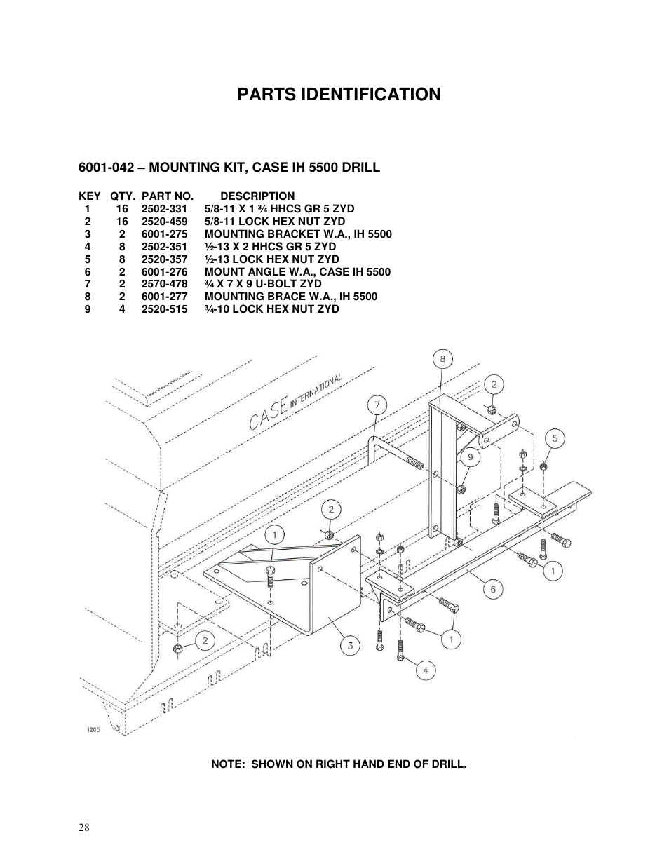 Parts identification | Yetter 6150 Series Markers User Manual | Page 28 / 52