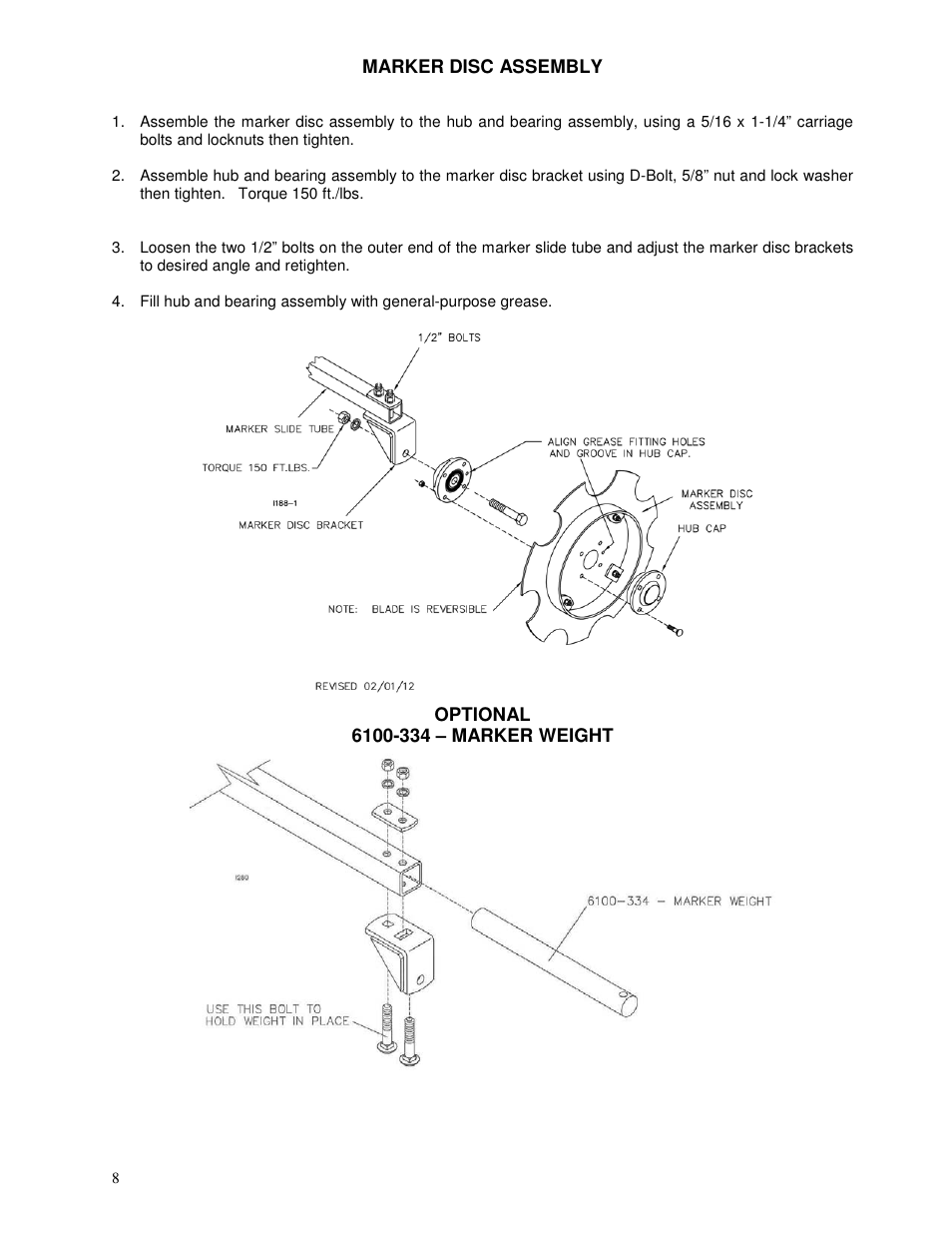 Yetter 6150 Series Markers User Manual | Page 8 / 52