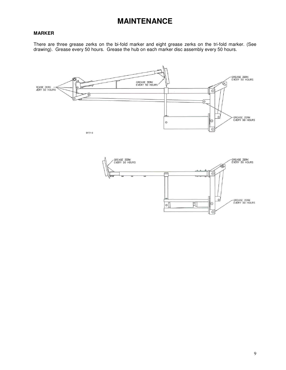 Maintenance | Yetter 6150 Series Markers User Manual | Page 9 / 52