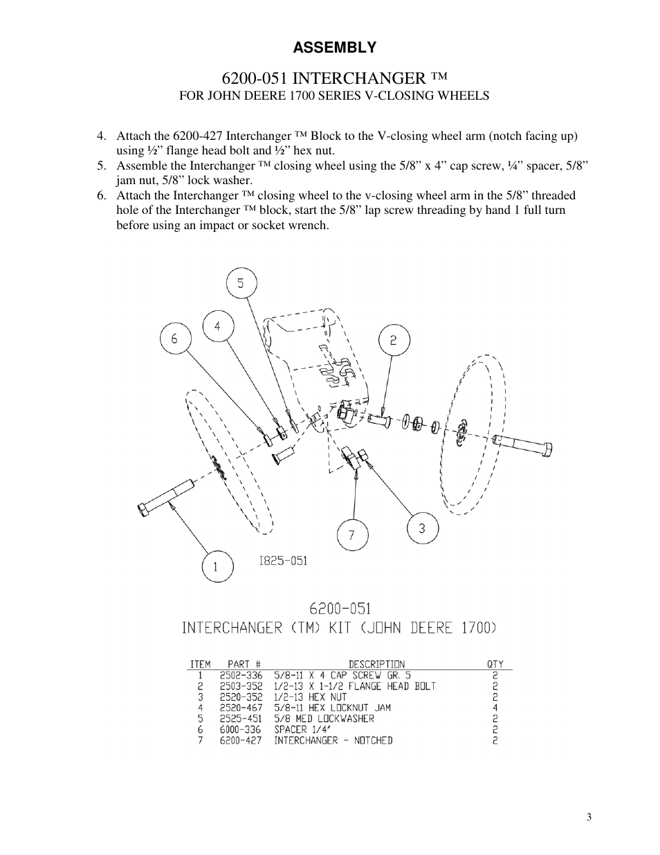 Yetter 6200-051 Interchanger User Manual | Page 3 / 8