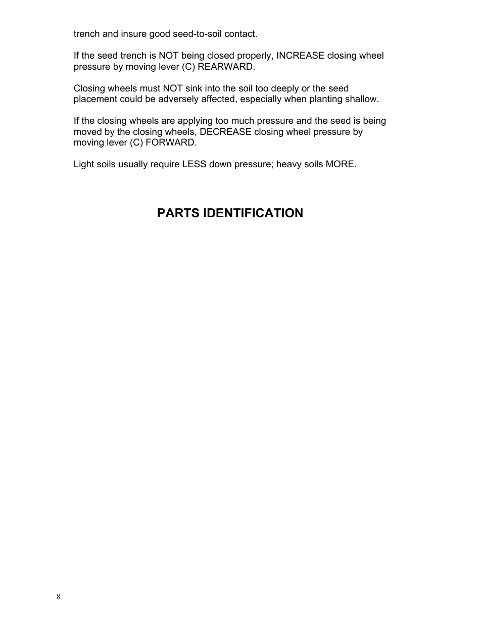 Parts identification | Yetter 6200-109 V-Close Wheel Kit CNH Row Unit User Manual | Page 8 / 13