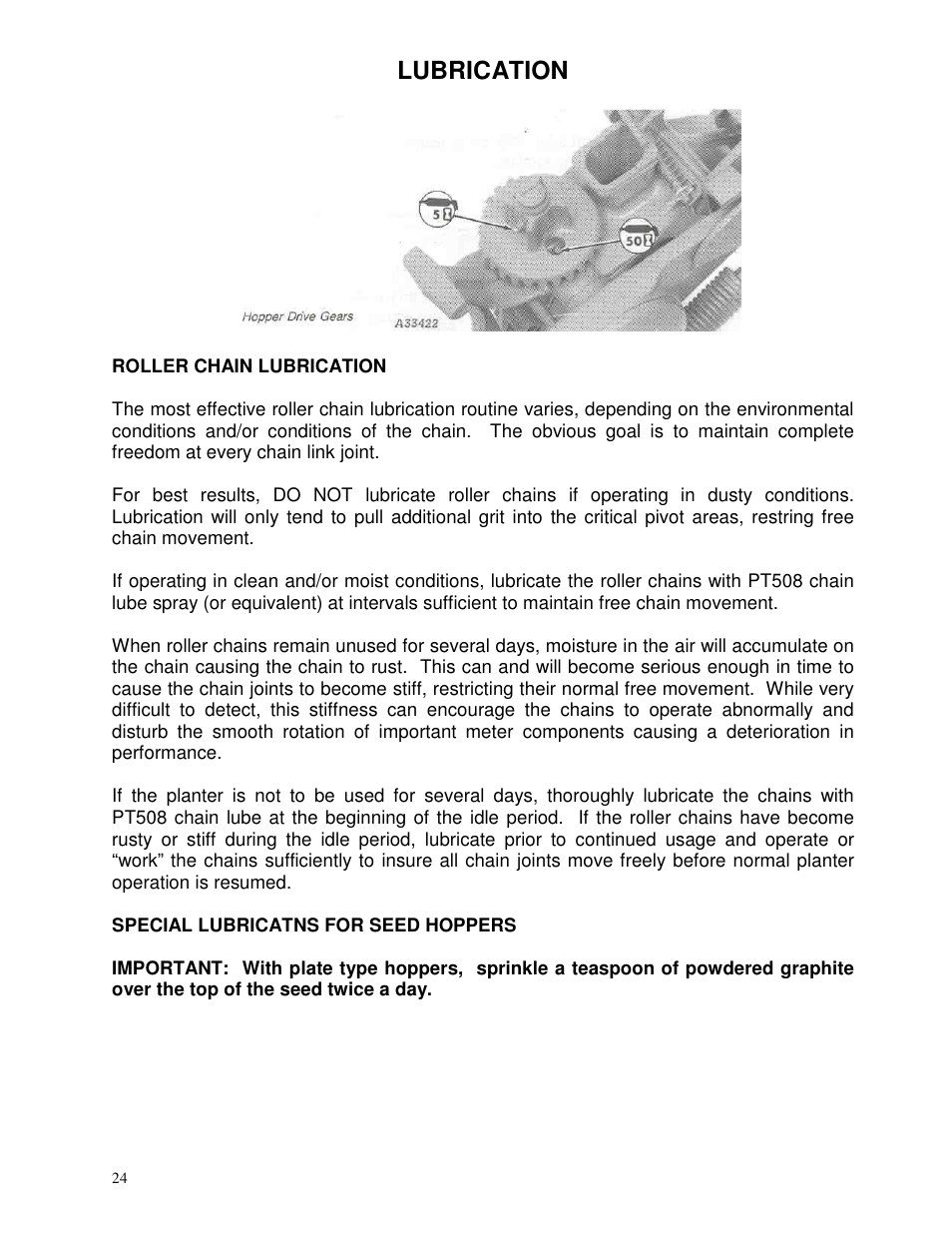Lubrication | Yetter 71 Series Planter User Manual | Page 24 / 36