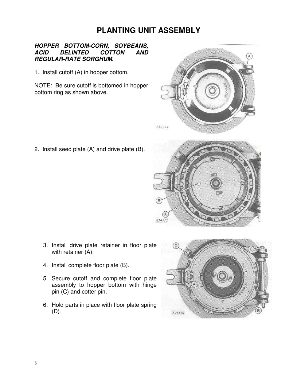 Planting unit assembly | Yetter 71 Series Planter User Manual | Page 8 / 36