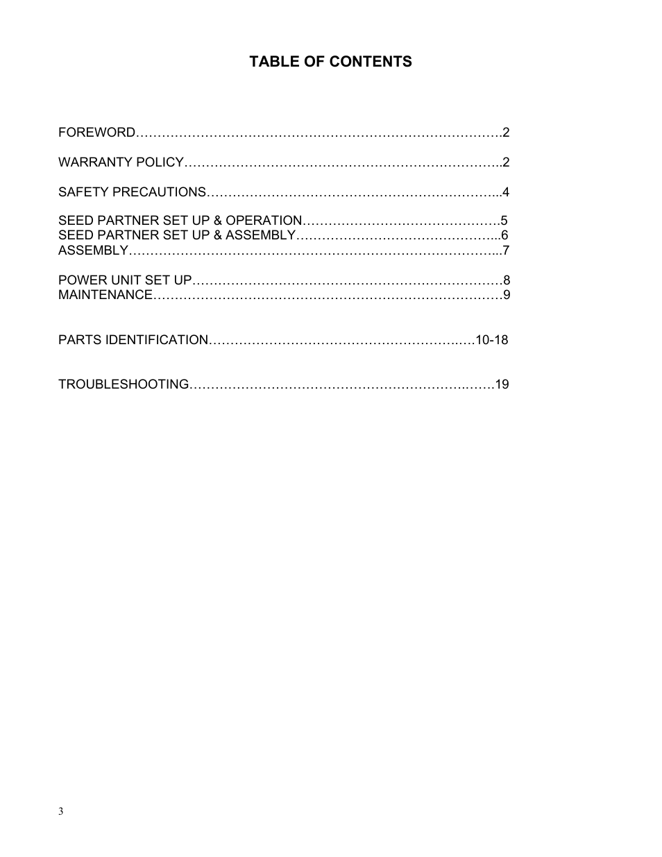 Yetter Systems One Seed Partner User Manual | Page 3 / 20