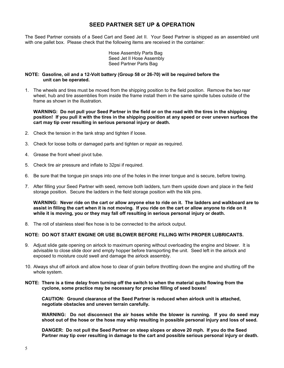 Yetter Systems One Seed Partner User Manual | Page 5 / 20