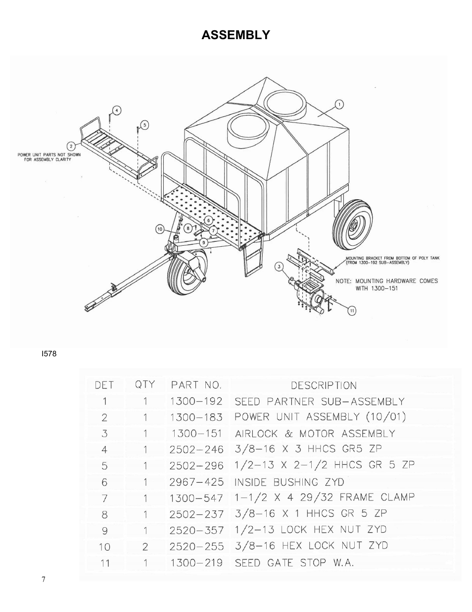 Assembly | Yetter Systems One Seed Partner User Manual | Page 7 / 20