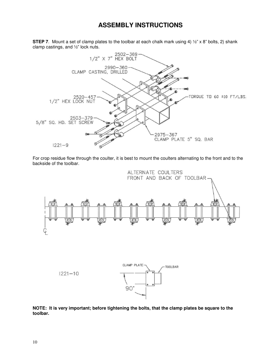 Assembly instructions | Yetter 6300 Coulter Cart User Manual | Page 10 / 36