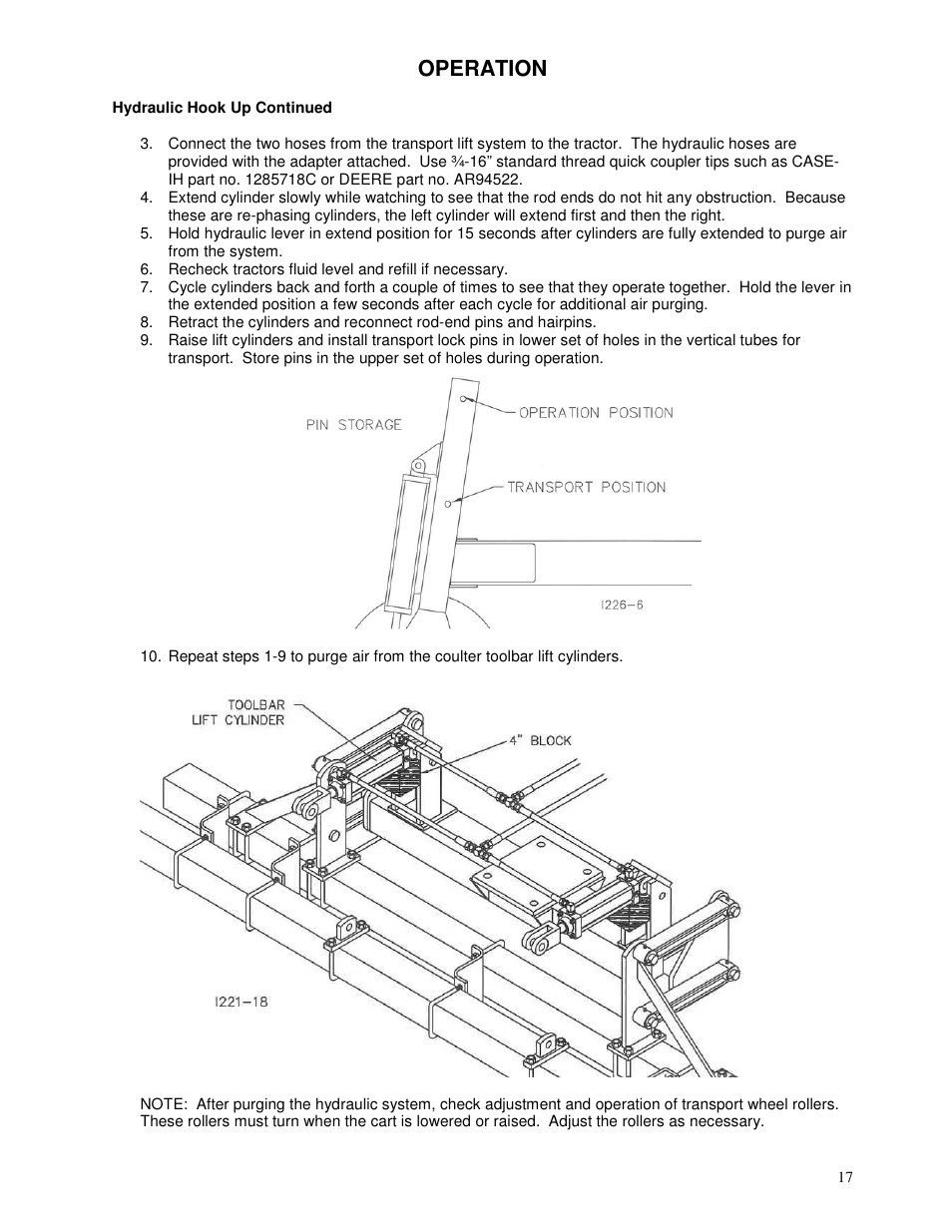 Operation | Yetter 6300 Coulter Cart User Manual | Page 17 / 36