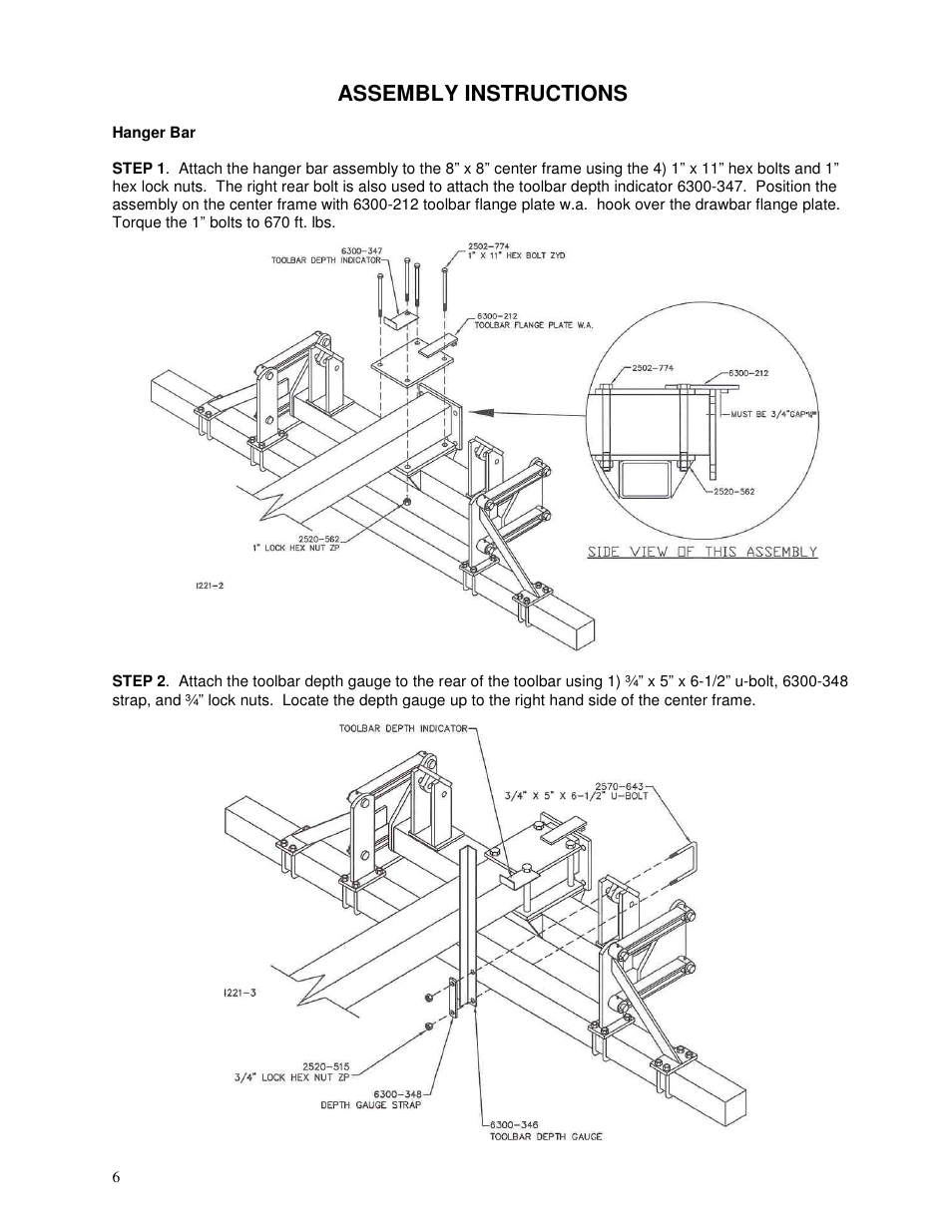 Assembly instructions | Yetter 6300 Coulter Cart User Manual | Page 6 / 36