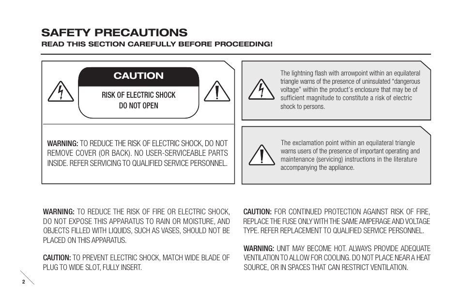 Safety precautions | Anthem M1 User Manual | Page 3 / 24