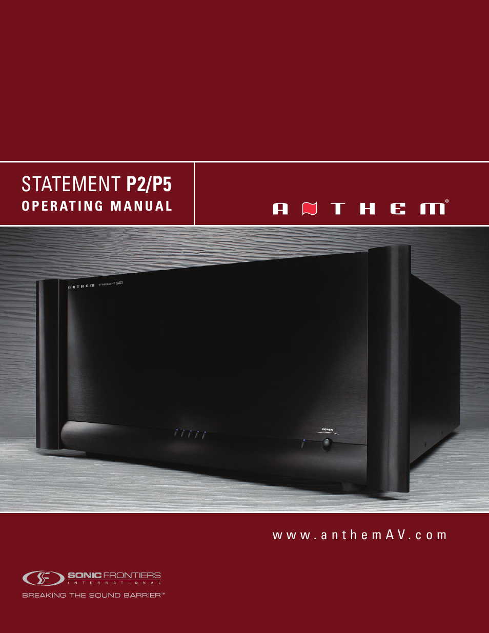 Anthem P5 User Manual | 10 pages