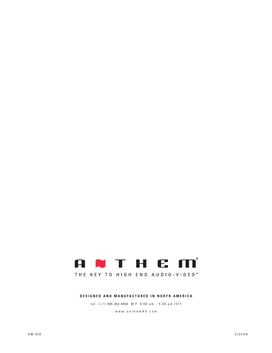 Anthem P5 User Manual | Page 10 / 10