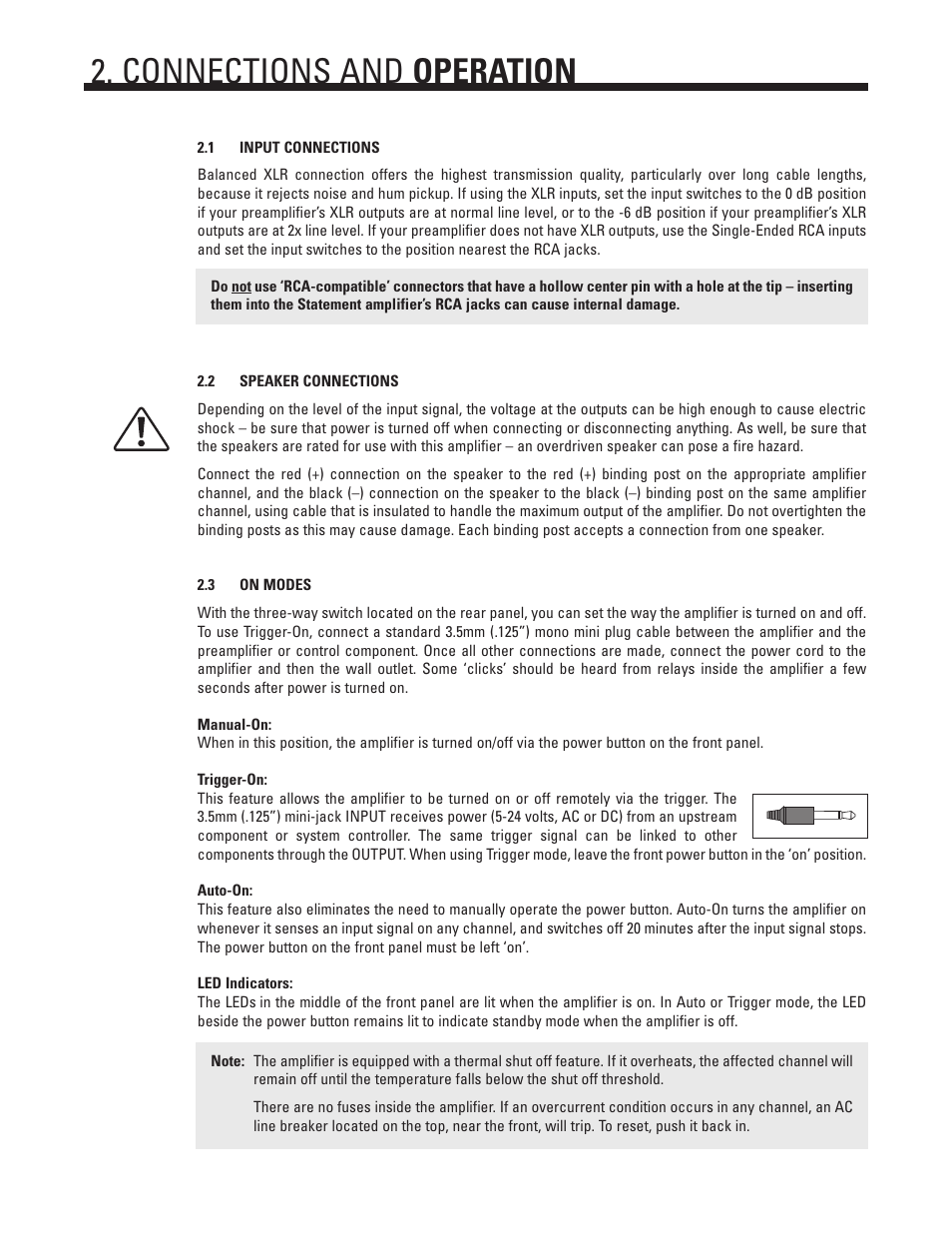 Connections and operation | Anthem P5 User Manual | Page 6 / 10
