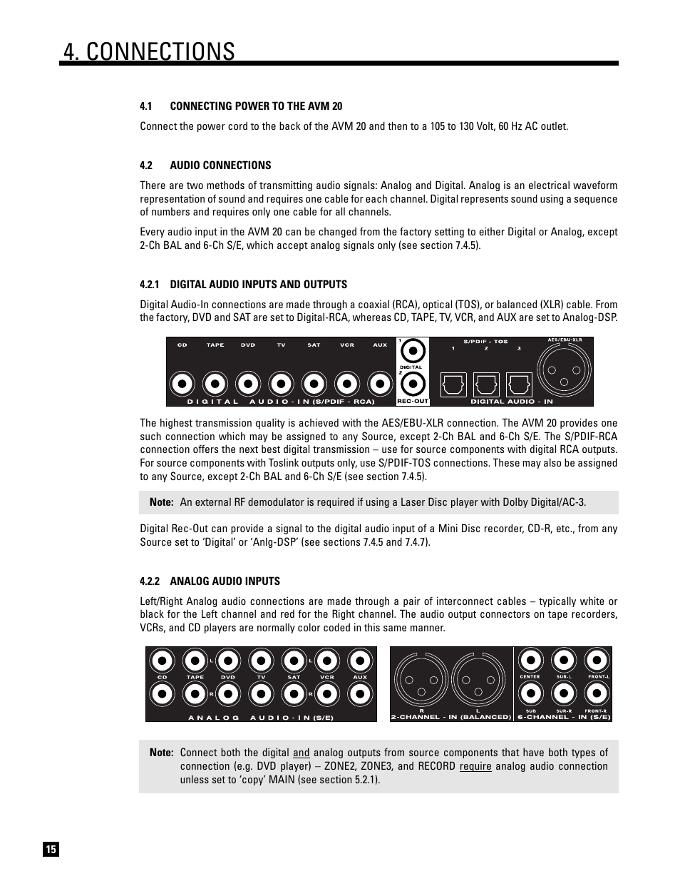 Connections | Anthem AVM 20 v2 User Manual | Page 22 / 84