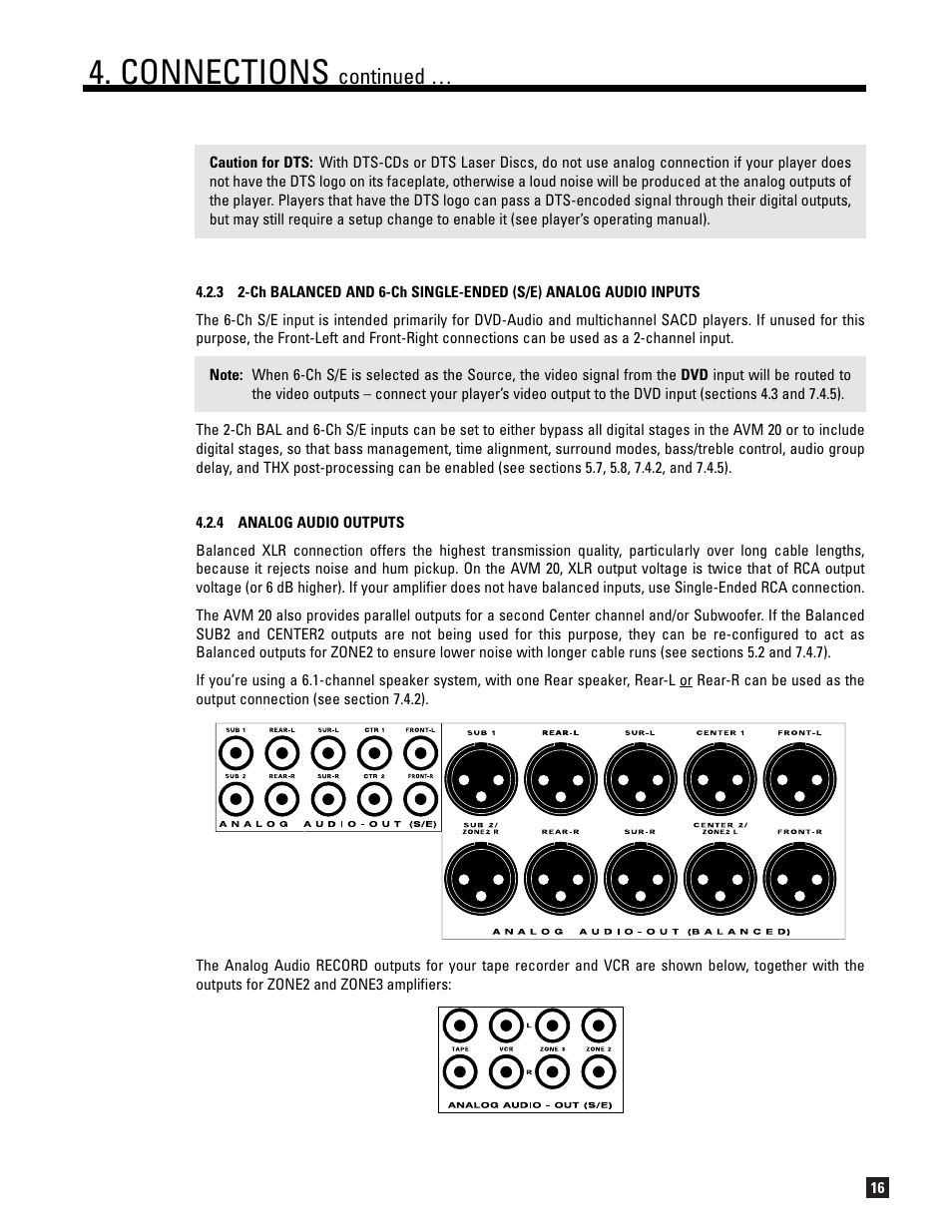 Connections, Continued | Anthem AVM 20 v2 User Manual | Page 23 / 84