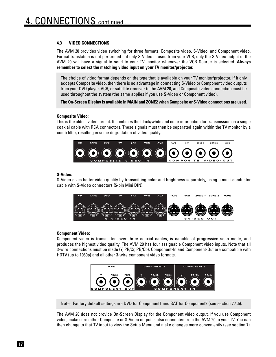 Connections, Continued | Anthem AVM 20 v2 User Manual | Page 24 / 84