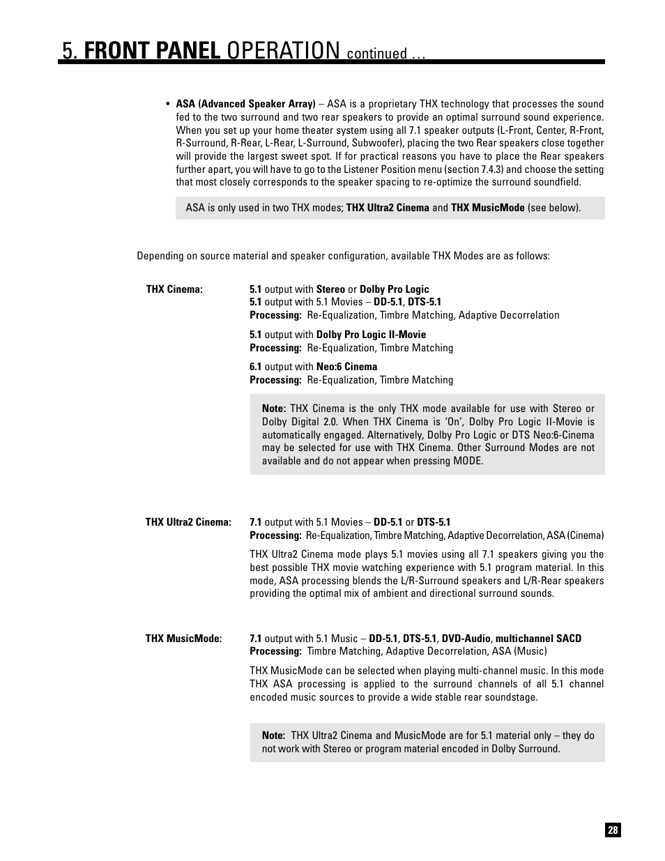 Front panel operation, Continued | Anthem AVM 20 v2 User Manual | Page 35 / 84