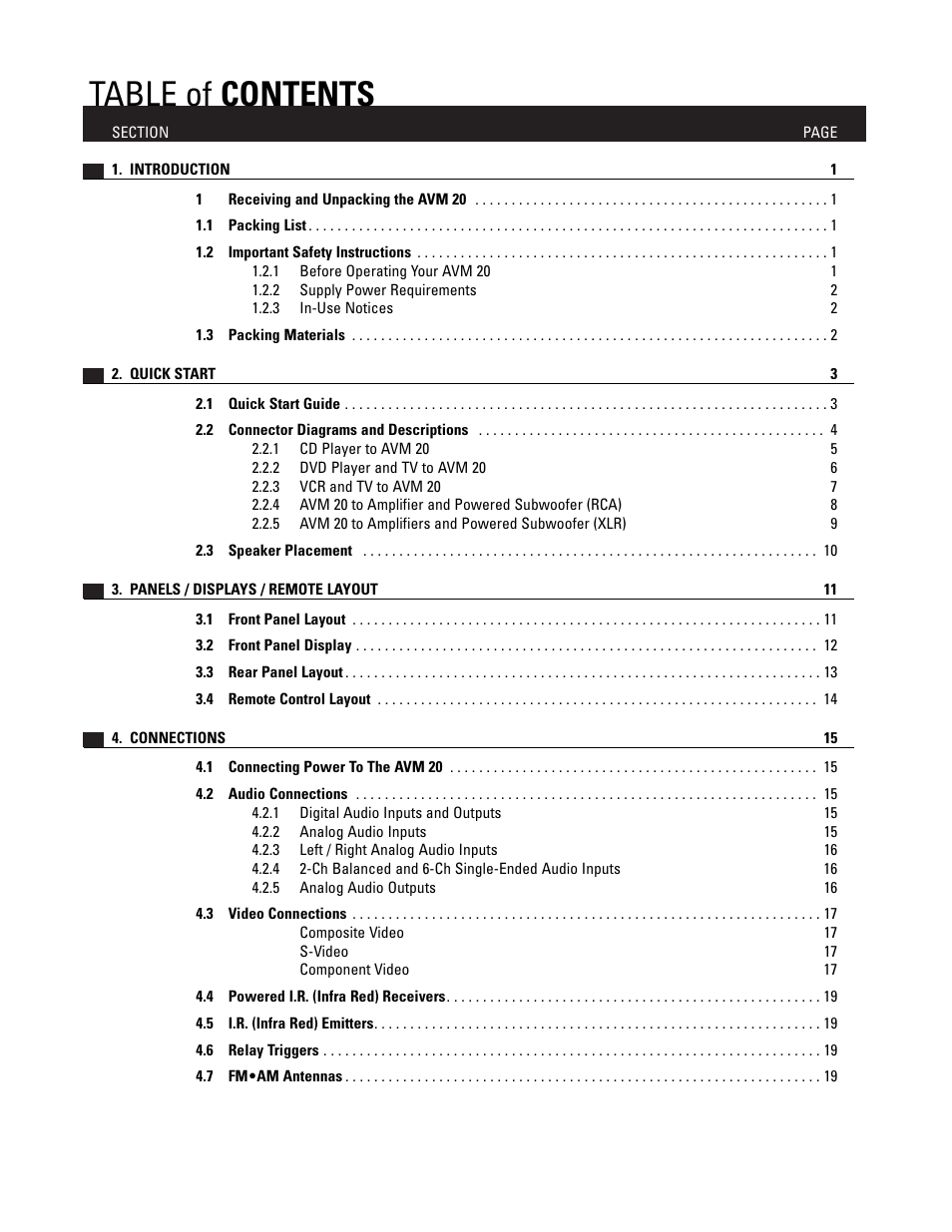 Anthem AVM 20 v2 User Manual | Page 5 / 84