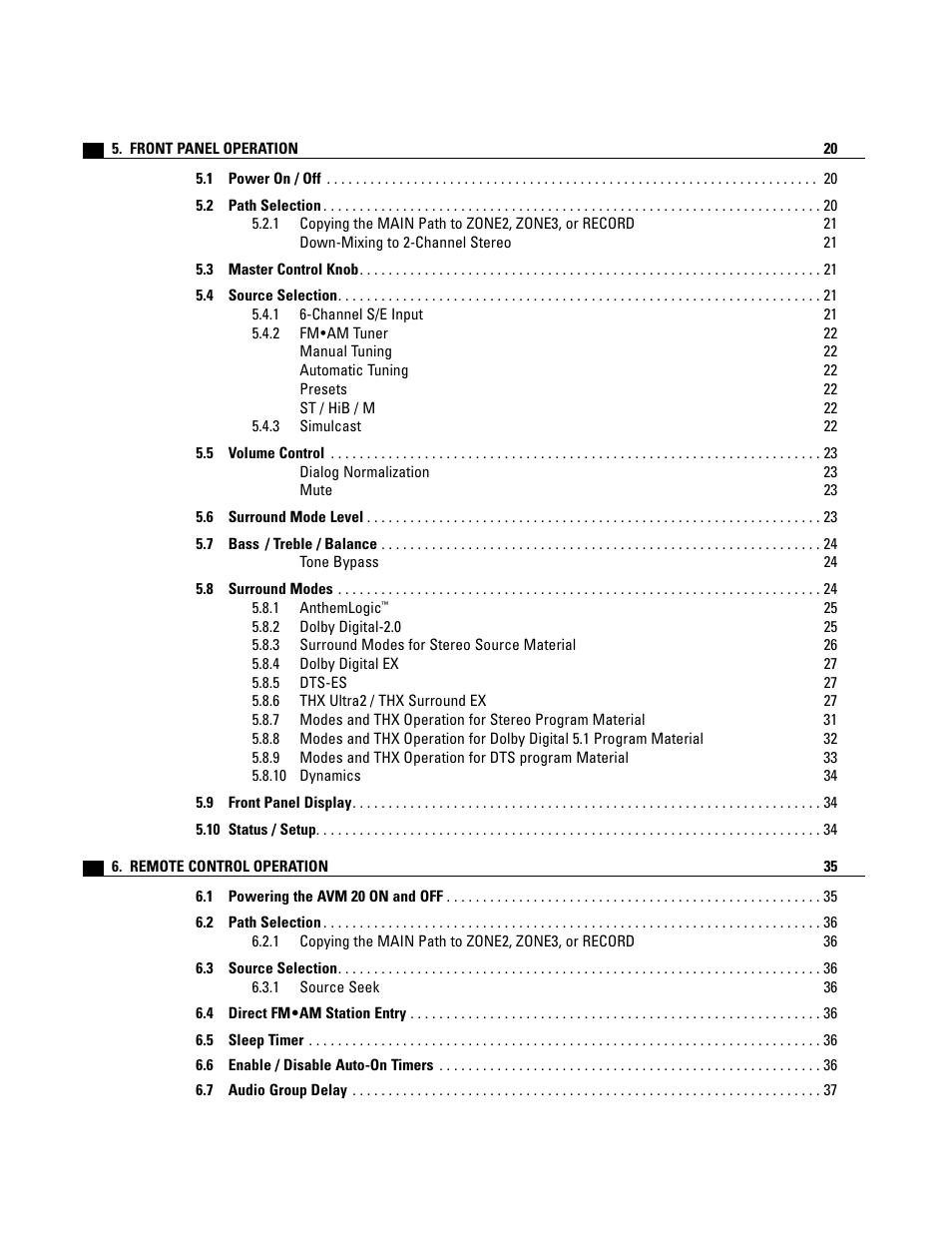 Anthem AVM 20 v2 User Manual | Page 6 / 84