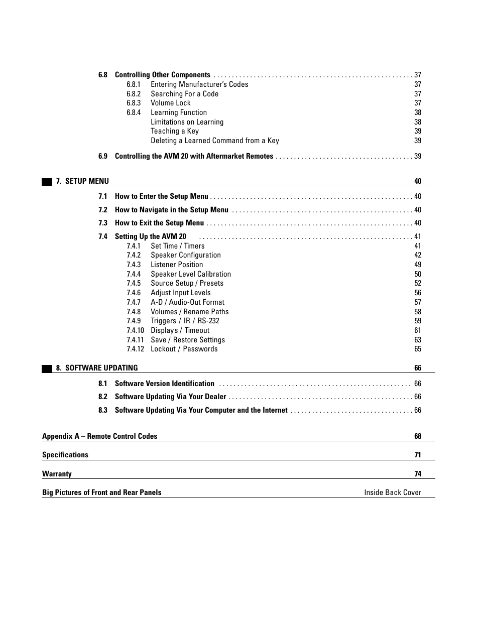 Anthem AVM 20 v2 User Manual | Page 7 / 84