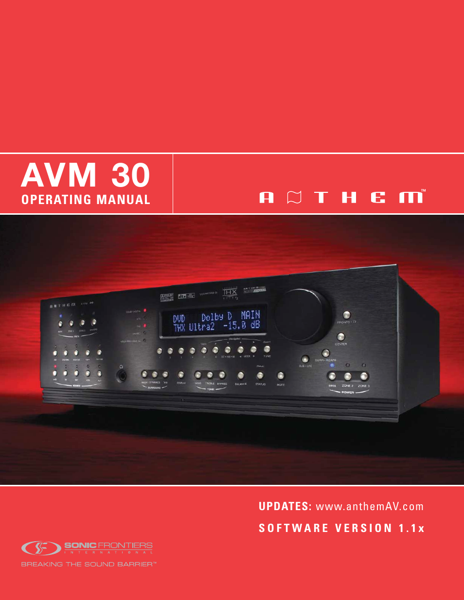 Anthem AVM 30 User Manual | 84 pages