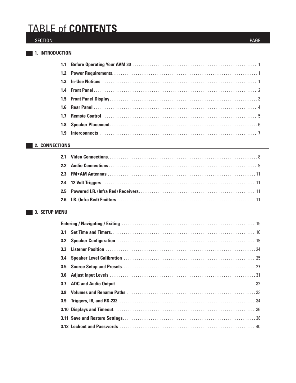 Anthem AVM 30 User Manual | Page 5 / 84