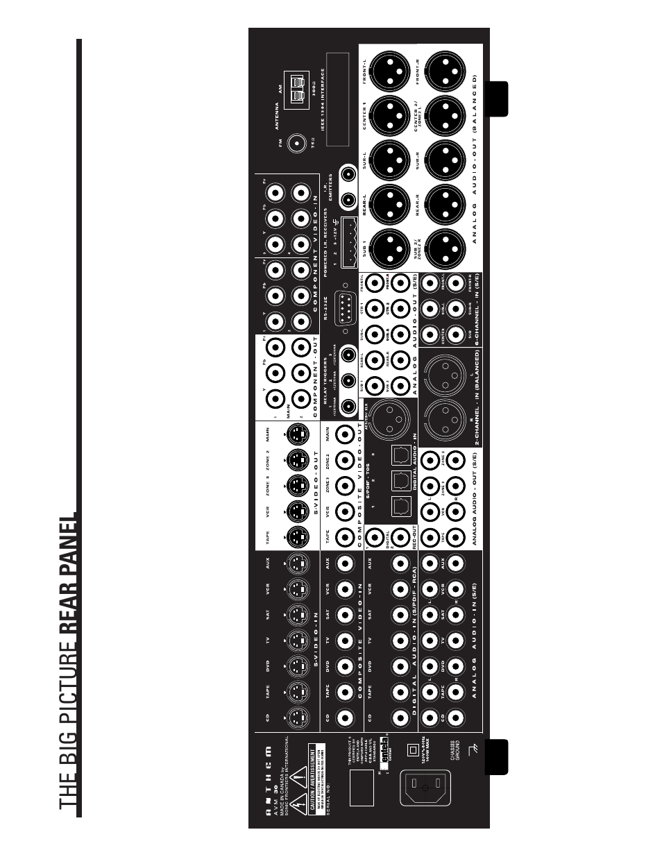 The big picture rear p anel | Anthem AVM 30 User Manual | Page 83 / 84