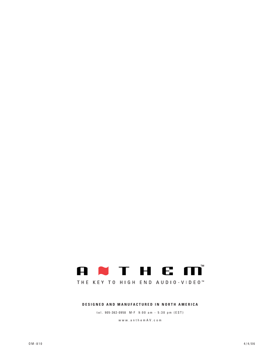 Anthem AVM 30 User Manual | Page 84 / 84