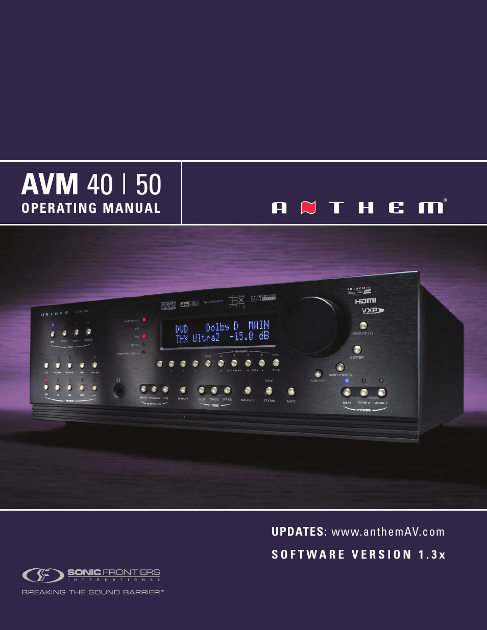 Anthem AVM 50 User Manual | 102 pages