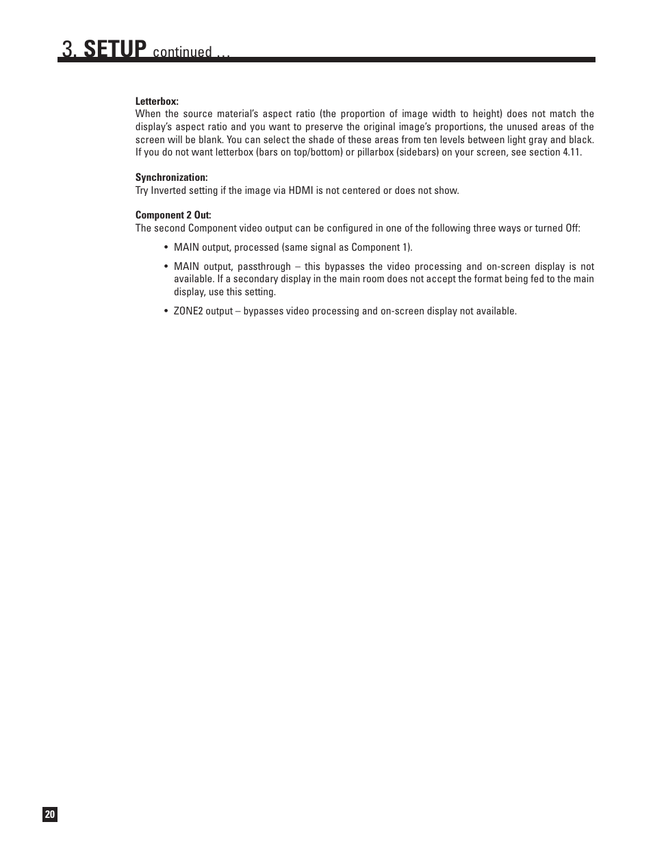 Setup, Continued | Anthem AVM 50 User Manual | Page 28 / 102