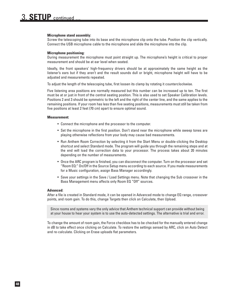 Setup, Continued | Anthem AVM 50 User Manual | Page 56 / 102