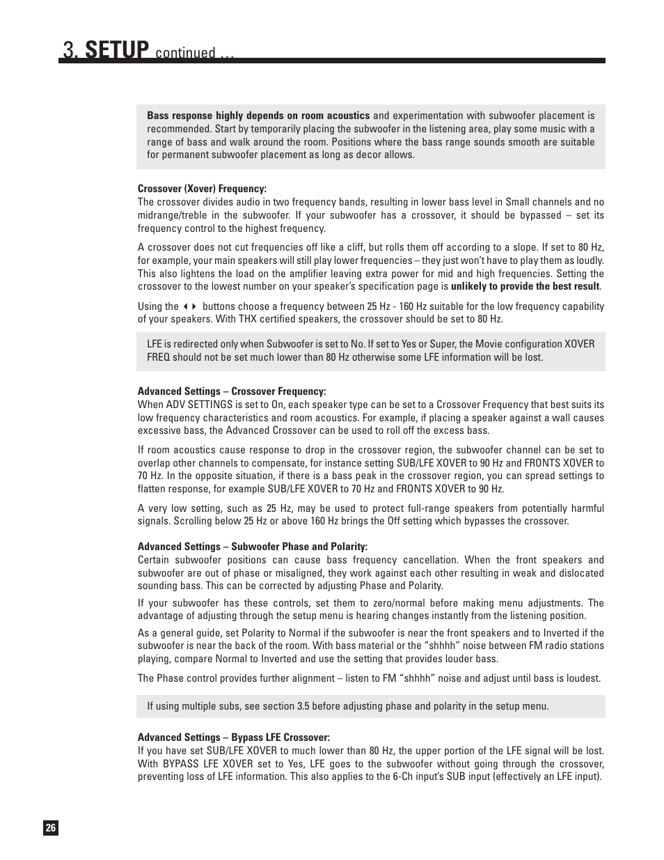 Setup, Continued | Anthem AVM 50v 3D User Manual | Page 34 / 102