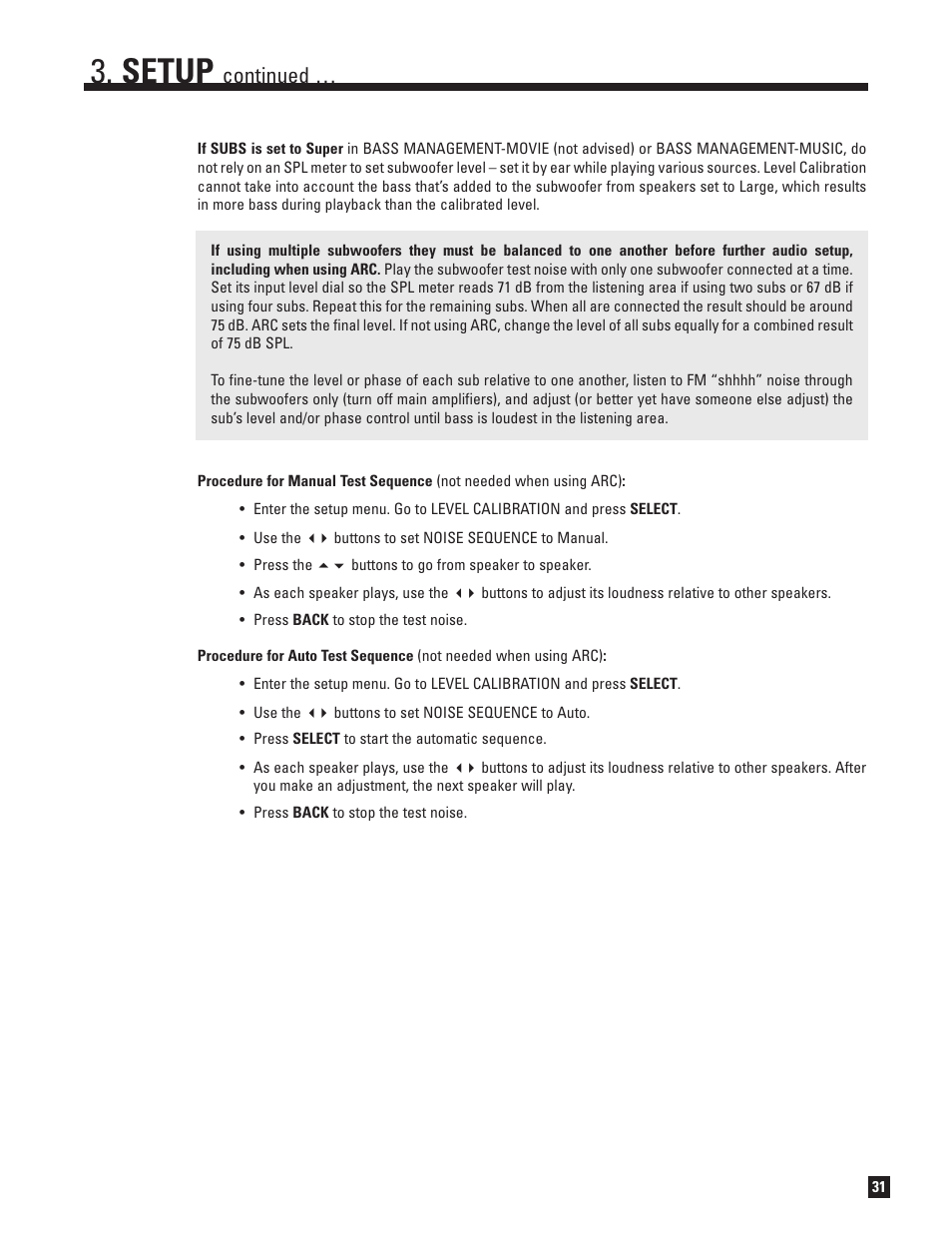 Setup, Continued | Anthem AVM 50v 3D User Manual | Page 39 / 102