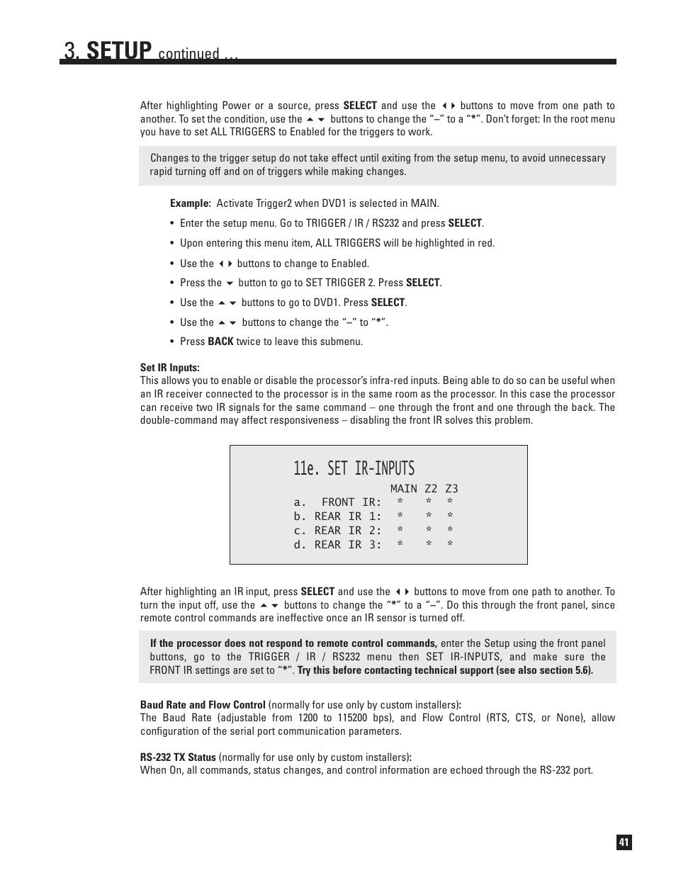 Setup, 11e. set ir-inputs, Continued | Anthem AVM 50v 3D User Manual | Page 49 / 102