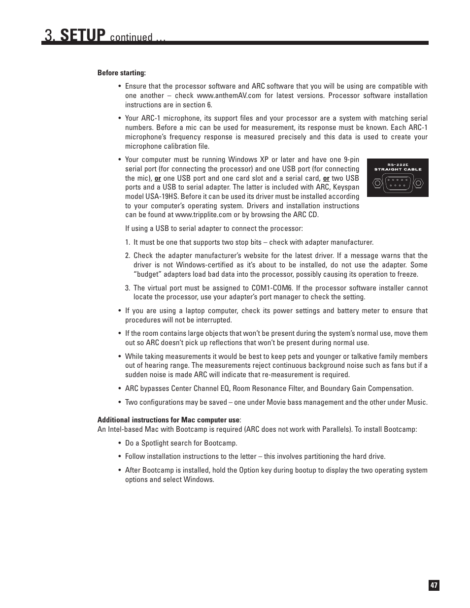 Setup, Continued | Anthem AVM 50v 3D User Manual | Page 55 / 102