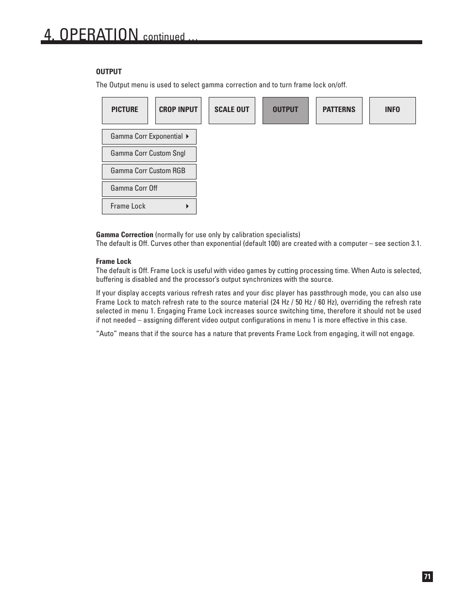 Output, Operation, Continued | Anthem AVM 50v 3D User Manual | Page 79 / 102