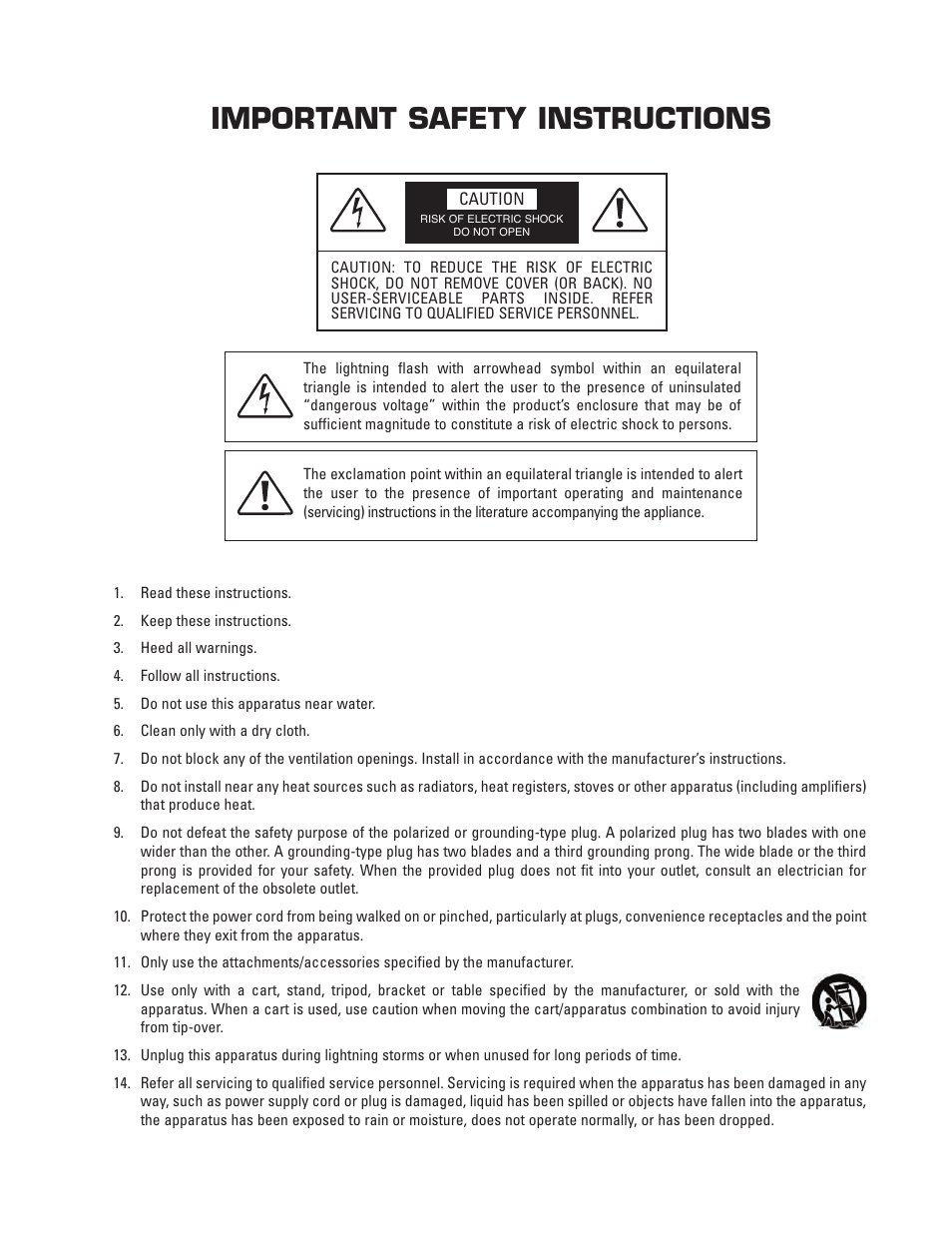 Safety, Important safety instructions | Anthem MRX 700 User Manual | Page 3 / 52