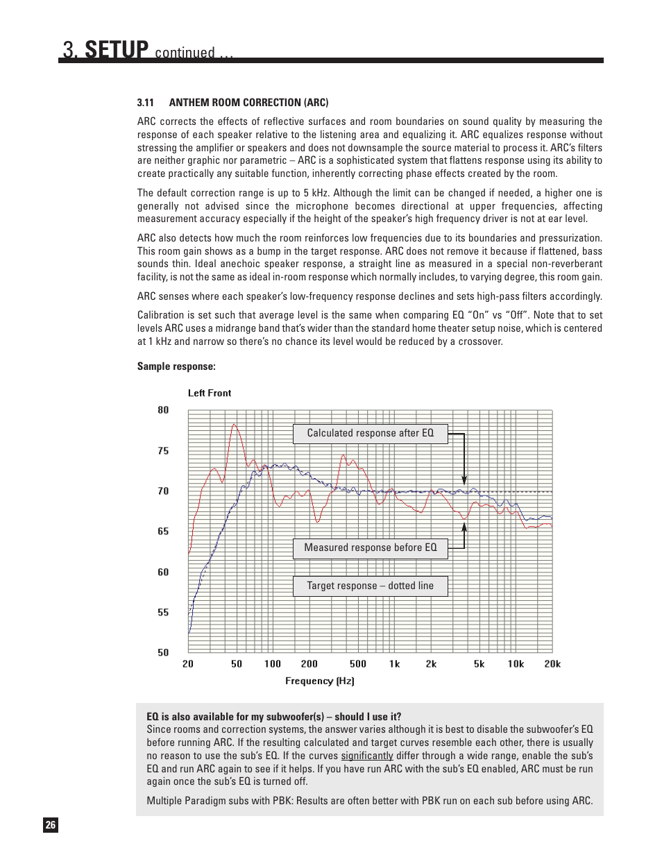 11 anthem room correction (arc), Setup, Continued | Anthem MRX 700 User Manual | Page 34 / 52