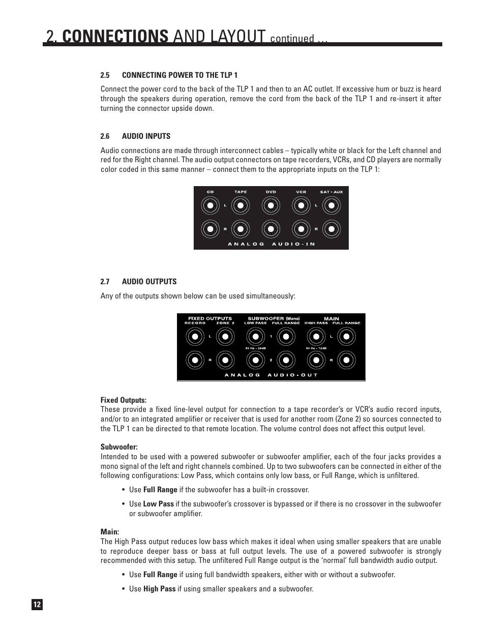 Connections and layout, Continued | Anthem TLP 1 User Manual | Page 18 / 32